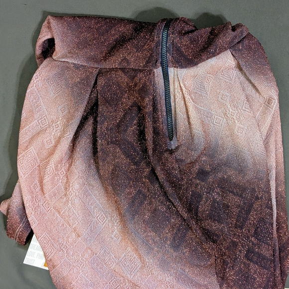 NWT LulaRoe Elegant Amelia Dress Rose Gold Diamond Pattern Pink/Plum Ombré L - Picture 8 of 11